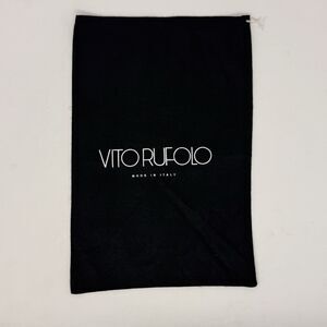 Vito Rufolo Black Drawstring Shoe Dust Bag Travel Storage ~15”x10” Italy